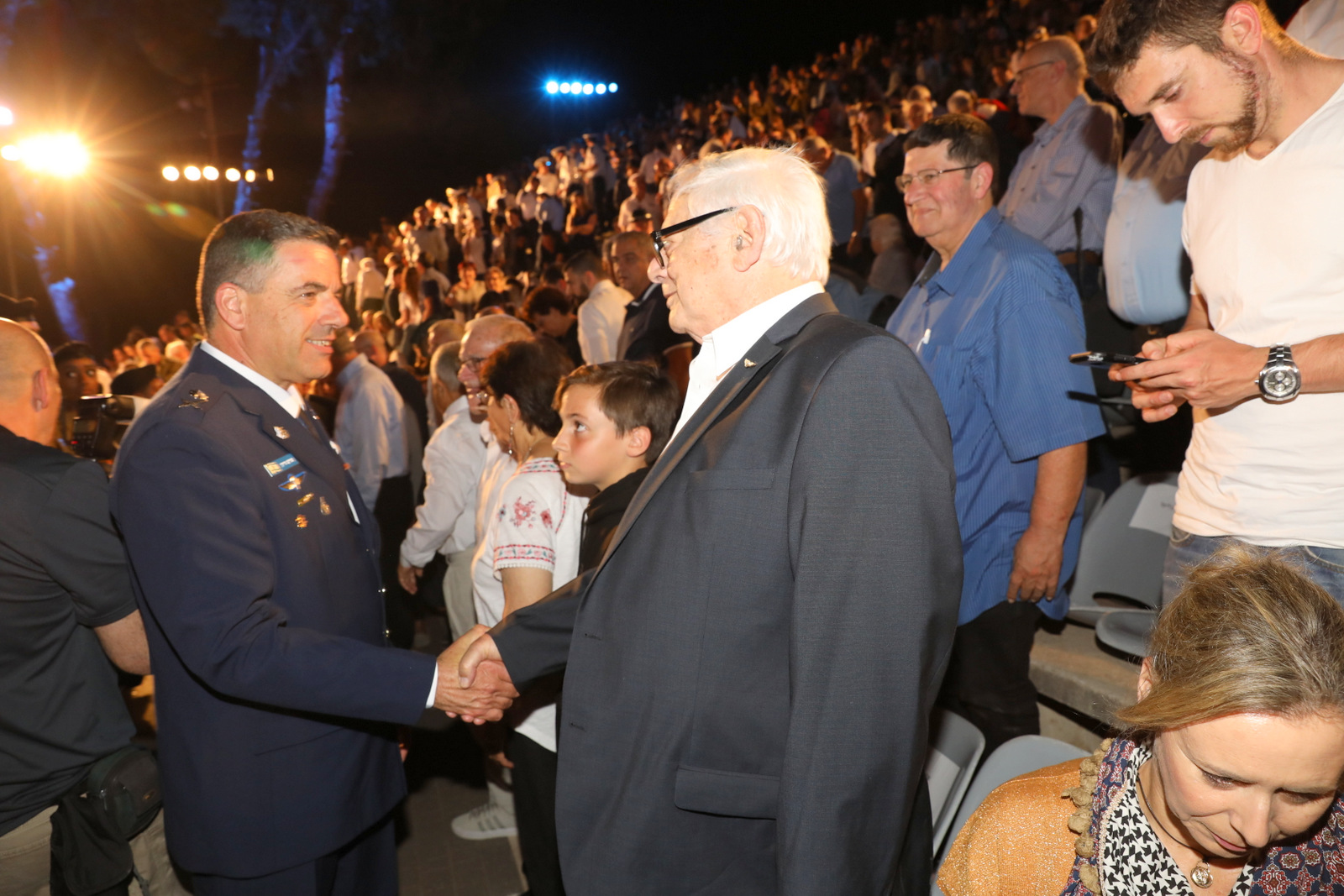 מפקד חיל האוויר, האלוף עמירם נורקין, בעצרת בערב יום הזיכרון לשואה ולגבורה במשואה